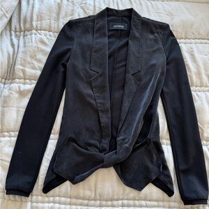 Nanushka Black Women's Deep V Slim Blazer Jacket S XS 0